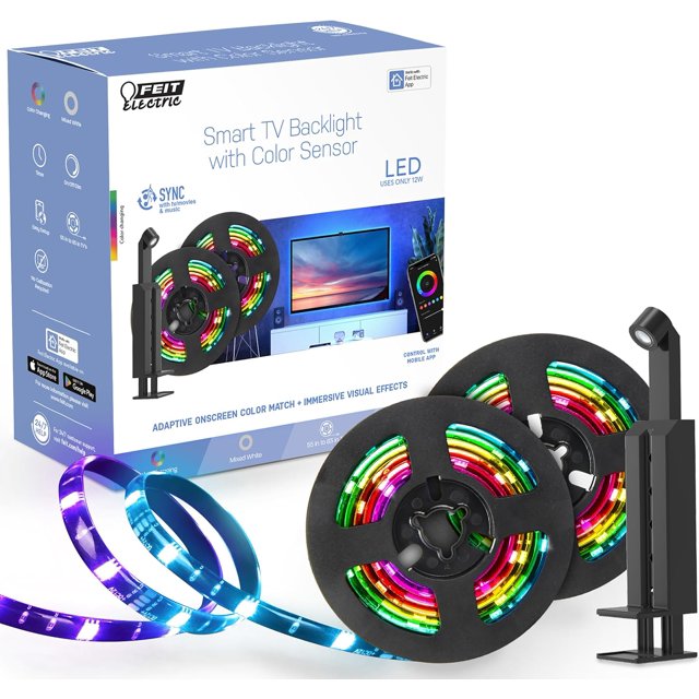 Smart TV Backlight with Color Sync Camera, 11.5ft LED Tape Light fits