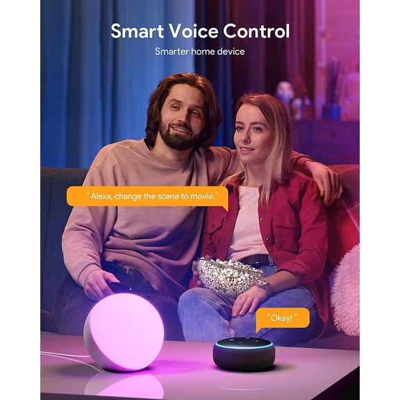 Smart Table Lamp, Dimmable Desk Lamp with App/Voice Control, LED RGB Color Changing Touch Lamp, Night Lamp for Bedroom Compatible with Alexa