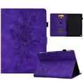 thumbnail image 1 of Smart Tablet Case for Kindle Fire HD8/HD8 Plus 12th 10th Gen 2022/2020 Book Style Flip Folio Cover, Flower Pattern Luxury PU Leather Kickstand Magnetic Clasp Auto Sleep/Wake Shockproof Case,Purple, 1 of 6