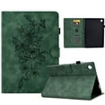 thumbnail image 1 of Smart Tablet Case for Samsung Galaxy Tab A8 10.5" X200/X205/X207 Book Style Flip Folio Cover, Flower Pattern Luxury PU Leather Kickstand Magnetic Clasp Auto Sleep/Wake Shockproof Case, Green, 1 of 7