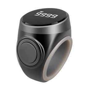 Smart Tally Counter Digital Electronic Finger Ring Tally Counter Muslims Ring Prayer Time Reminder Counter Black