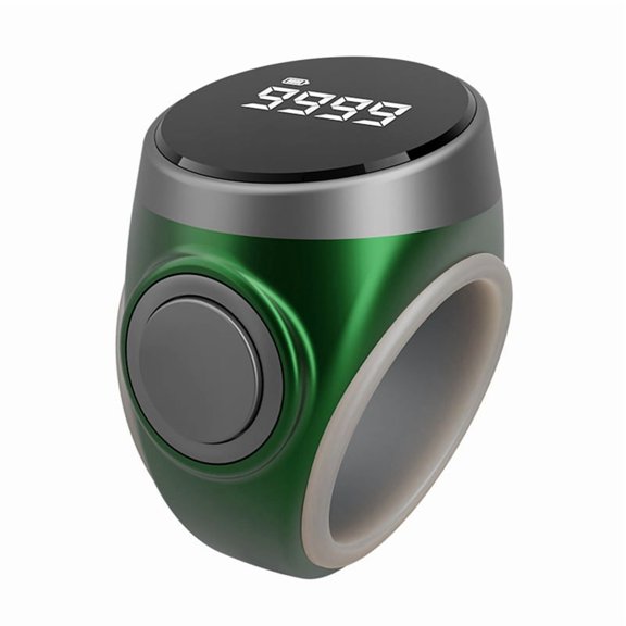 Smart Tally Counter Digital Electronic Finger Ring Tally Counter Muslims Ring Prayer Time Reminder Counter Green