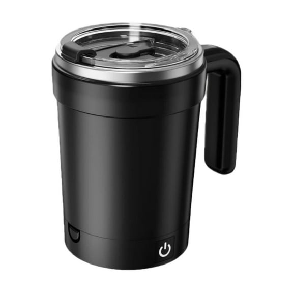 Smart Temperature-Control Magnetic Stirring Mug with LED Display, Auto-Mixing for Coffee, Protein Shakes & Drinks – Portable, Rechargeable & Insulated, Black