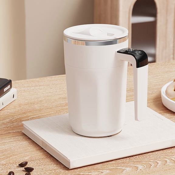 Smart Temperature Magnetic Stirring Cup - Automatic Mixing Coffee Cup, Portable Electric Milkshake Maker with Intelligent Temp Measurement, Rechargeable Travel Mug