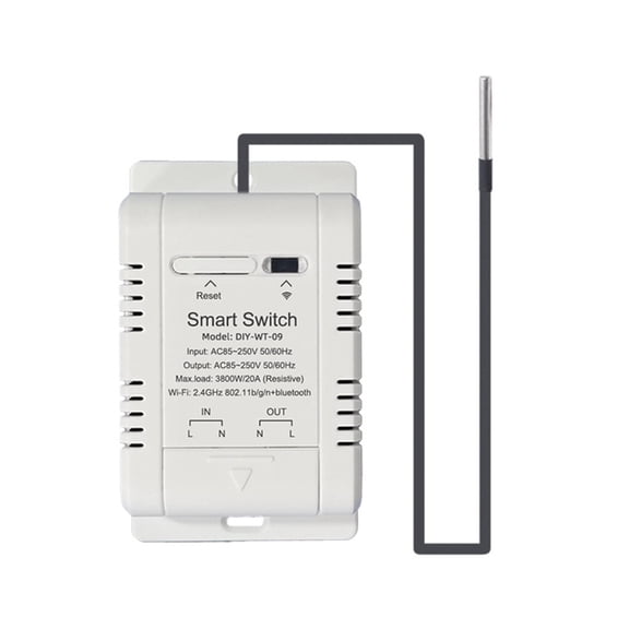 Smart Temperature Switch 20A with Temperature Sensor Support Remote Control for Fish Tank Greenhouse Planting
