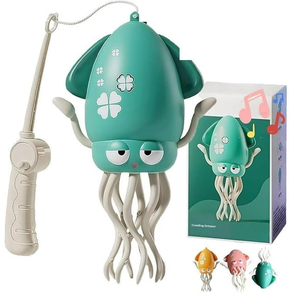 Smart Tentacle Explorer, Electric Dancing Octopus Squid Toy, Wiggly Wonder Octopus Toy with LED Lights and Music, Swing Avoidanceoctopus Obstacle for Indoor Play(Green)