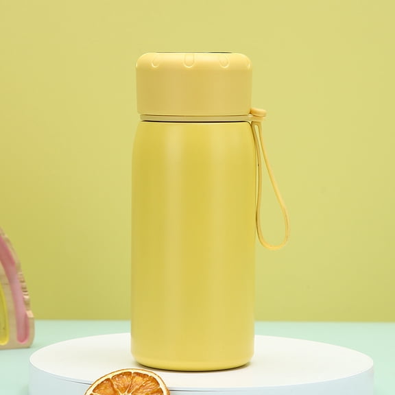 Smart Thermos 400ML, 316 Stainless Steel Vacuum Insulated Travel Bottle with 6-12 Hour Temperature Retention Yellow