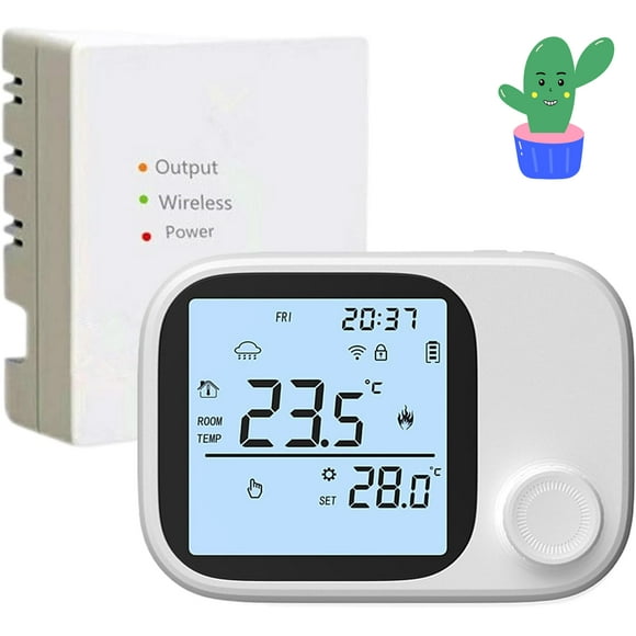 Smart Thermostat - 8.6x8.6x3cm Temperature Monitor Devices, Smart Wi-Fi Thermostat with Digital Display | APP and Voice Control for Family Home Indoor Workplace Bedroom Living Room Apartment