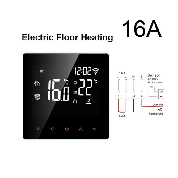 Smart Thermostat Temperature Controller,Water/Electric Heating With Build In Sensor Support Alexa Google Home ,Easy to Operate
