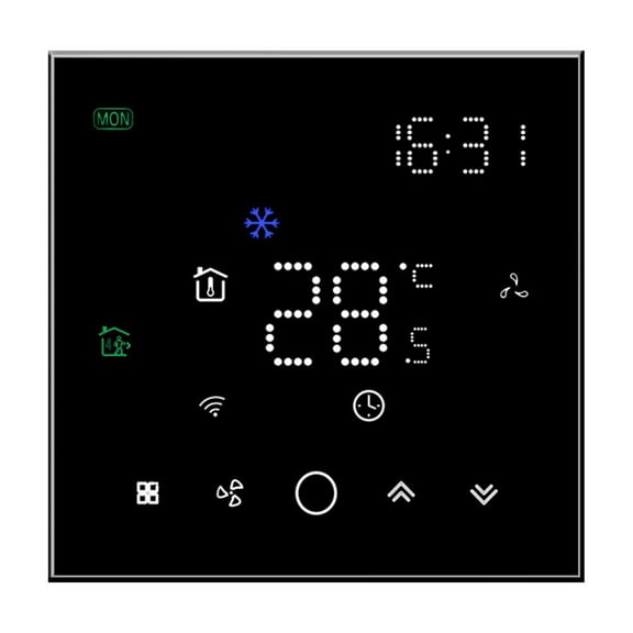 Smart Thermostat Wifi For Central Air Conditioner 2&amp;4 Pipe Heating And Cooling Temperature 3 Speed Fan Wireless Controller ,Easy to Operate