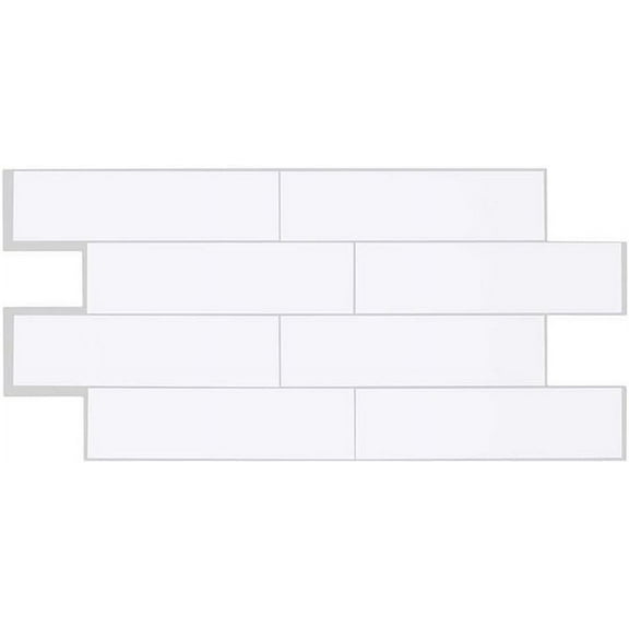 Smart Tiles 2pk Oslo White XL Tile SM1135G-02-QG 22.56"Wx10.88"H