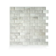 Smart Tiles - 3D Adhesive Peel and Stick Backsplash Tile, Beige - 4-Pack 9.8 x 9.74