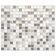 Smart Tiles Peel and Stick Backsplash, 5 Adhesive Tiles, Minimo Beige/Grey/White, 11.55x9.64