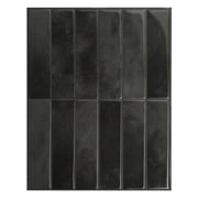 Smart Tiles Peel and Stick Backsplash, 5 Adhesive Tiles, Morocco Black, 11.43x9