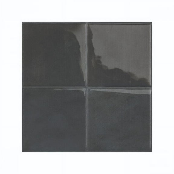 Smart Tiles Peel and Stick Backsplash, 5 Adhesive Tiles, Zellige Black, 9"x9"