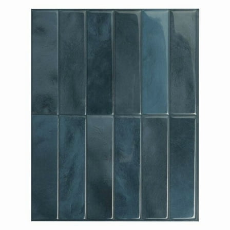 Smart Tiles Peel and Stick Backsplash, 5 Adhesive Tiles, Morocco Blue, 11.43"x9"