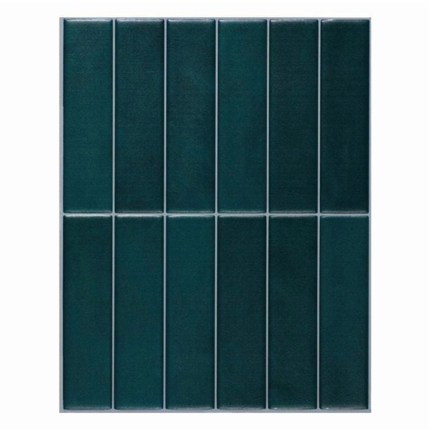Smart Tiles Peel and Stick Backsplash, 5 Adhesive Tiles, Morocco Blue/Green, 11.43"x9"