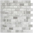 thumbnail image 1 of Smart Tiles - 3D Adhesive Peel and Stick Backsplash Tile, Gray - 4-Pack 9.8" x 9.74", 1 of 4