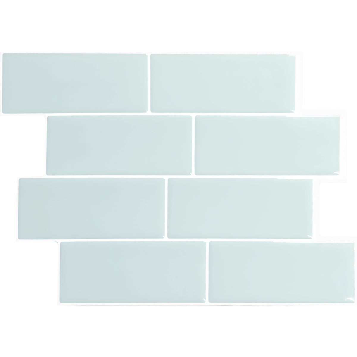 Smart Tiles Peel and Stick Backsplash, 5 Adhesive Tiles, Metro Grey/Green, 11.55"x8.38"