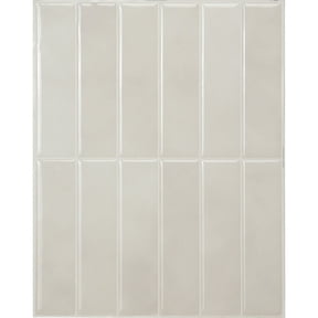 Smart Tiles - 3D Adhesive Peel and Stick Backsplash Tile, Gray & White - 5-Pack 11.43" x 9"