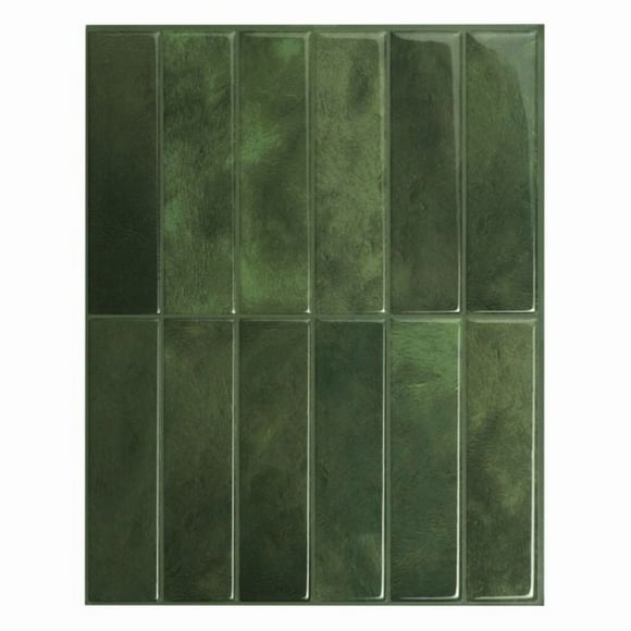 Smart Tiles Peel and Stick Backsplash, 5 Adhesive Tiles, Morocco Green, 11.43"x9"