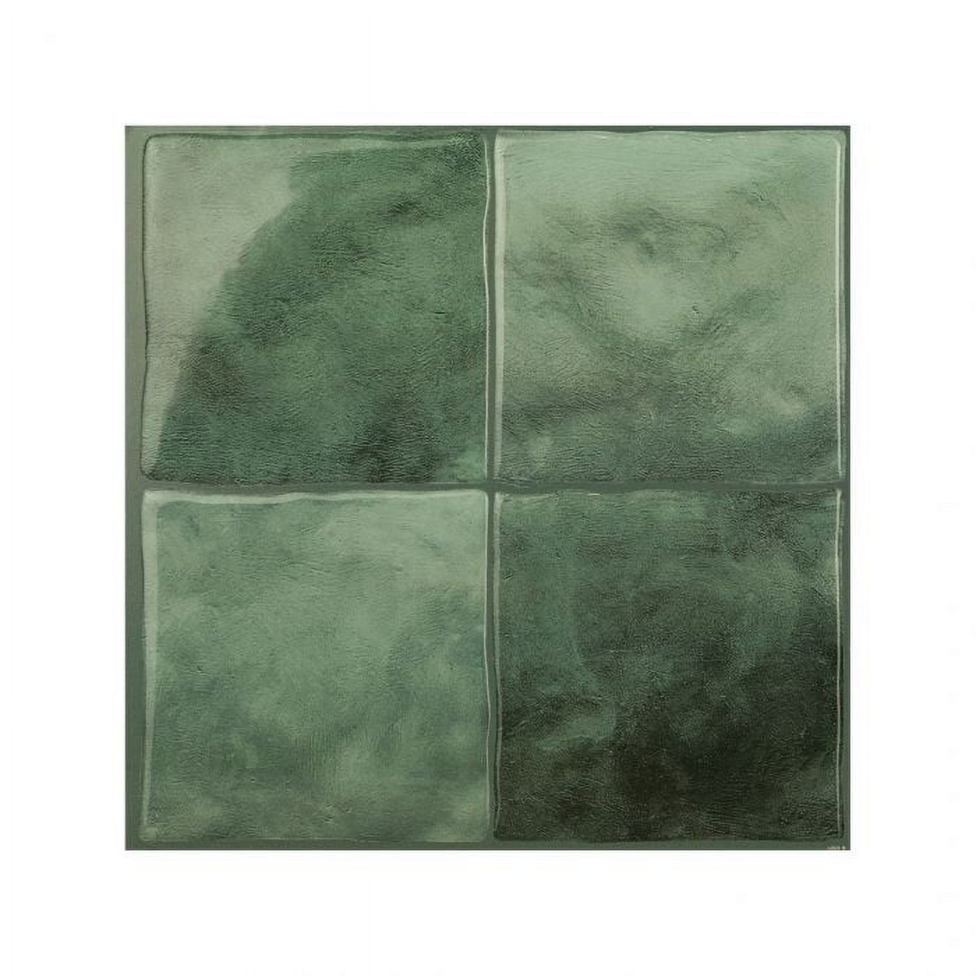 Smart Tiles Peel and Stick Backsplash, 5 Adhesive Tiles, Zellige Green, 9"x9"