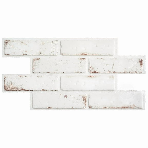 Smart Tiles Peel and Stick Backsplash, 5 Adhesive Tiles, Brik Red/White, 21.28"x10.86"