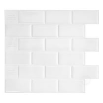 Smart Tiles Peel and Stick Backsplash, 10 Adhesive Tiles, Subway White, 10,95"x9,7"