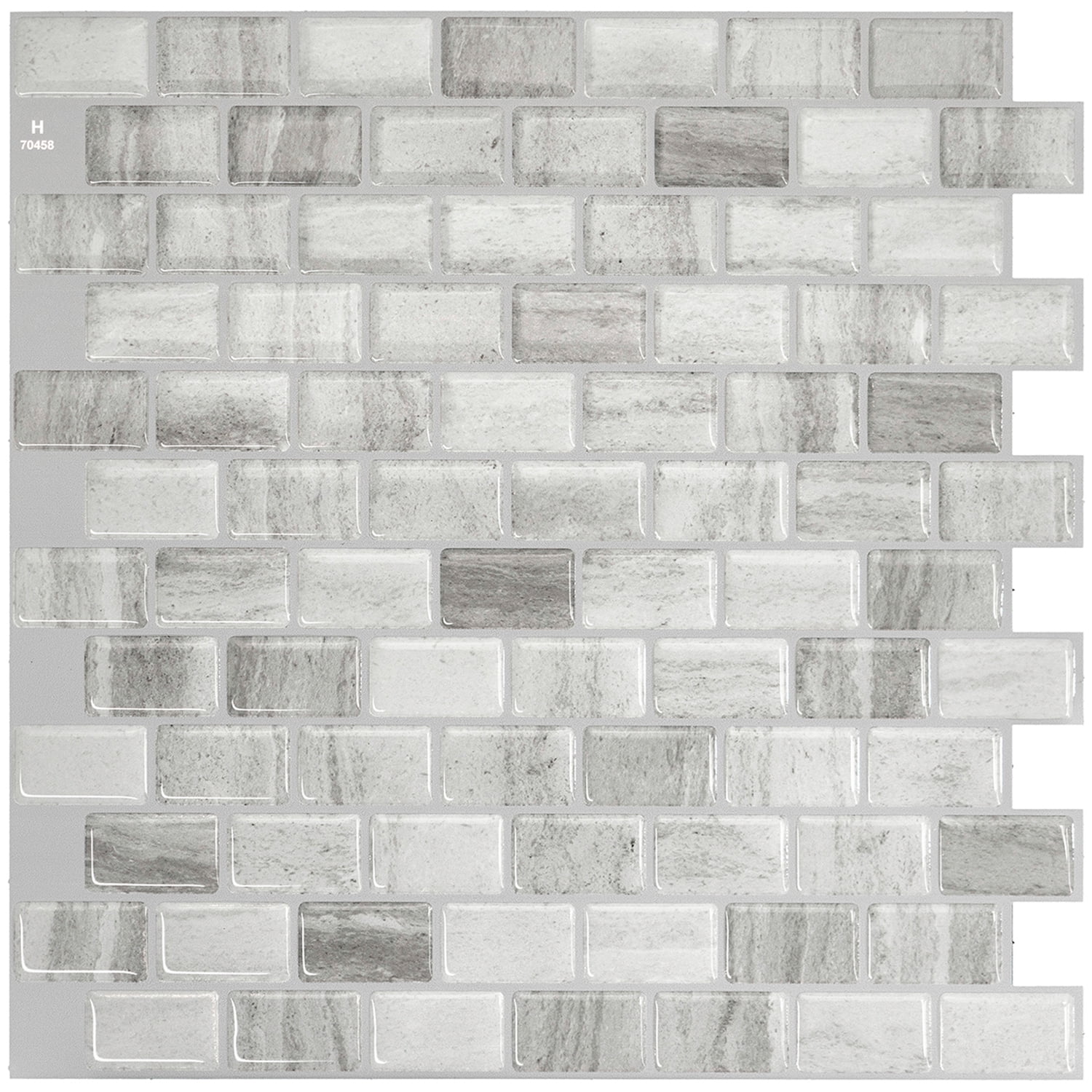 Gray Peel and Stick Gel Backsplash Tile for Kitchen and Bathroom