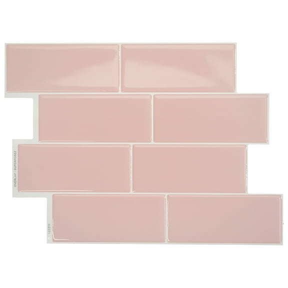 Smart Tiles 4-Pack 3D Vinyl Peel and Stick Backsplash 12" x 9" Wall Tiles