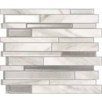Milano Carrera Gray and White Peel and Stick Vinyl Backsplash Tiles