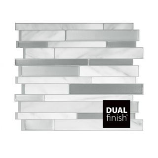 SMART TILES Peel and Stick Backsplash Tiles - 4 Sheets of 12in x