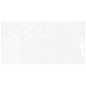 Smart Tiles Peel and Stick Backsplash, 5 Adhesive Tiles, Chevron Xl White,