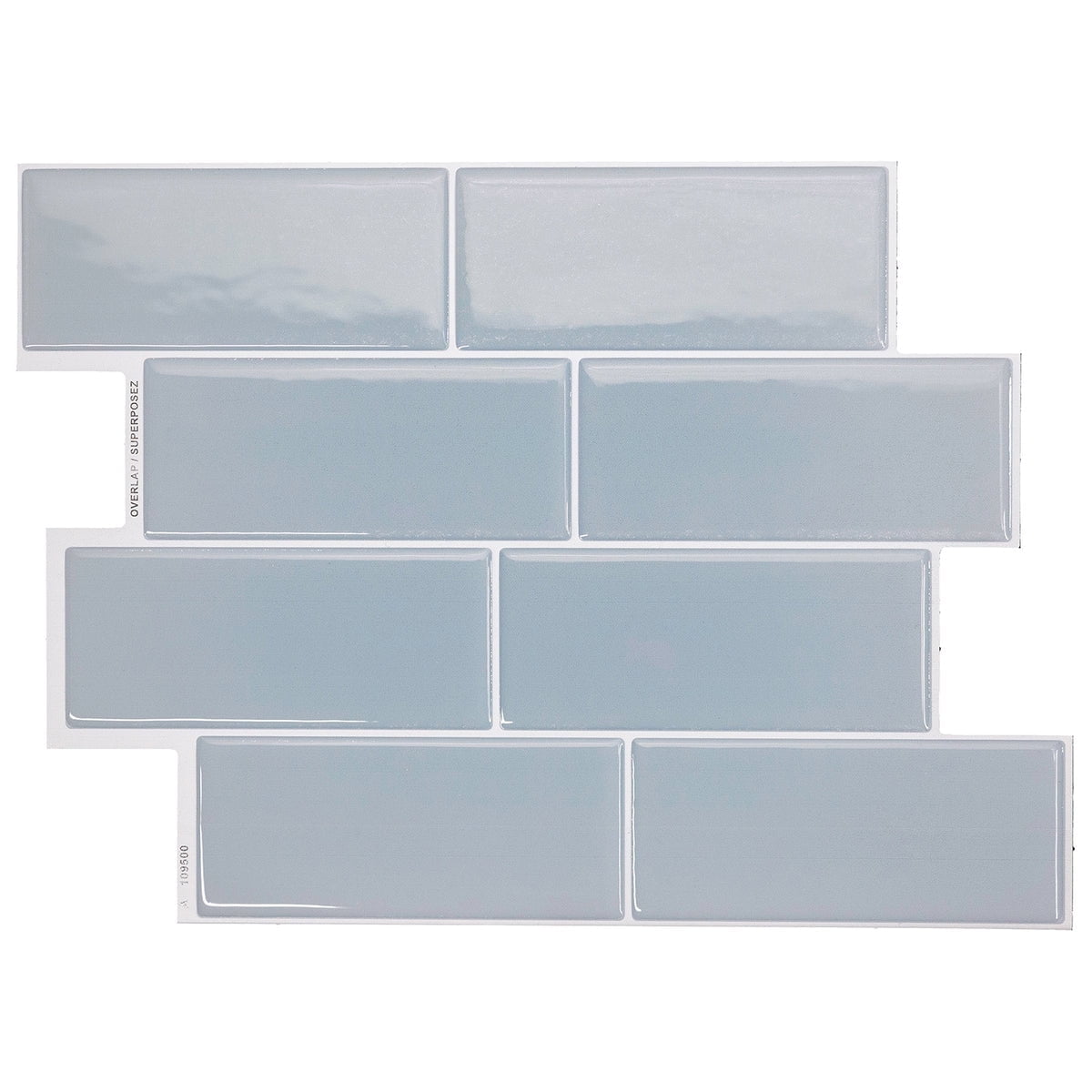 Smart Tiles Peel and Stick Backsplash, 5 Adhesive Tiles, Metro Blue, 11.55"x8.38"