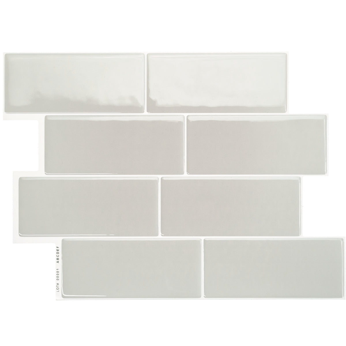 Smart Tiles Peel and Stick Backsplash, 5 Adhesive Tiles, Metro Grey, 11.55"x8.38"