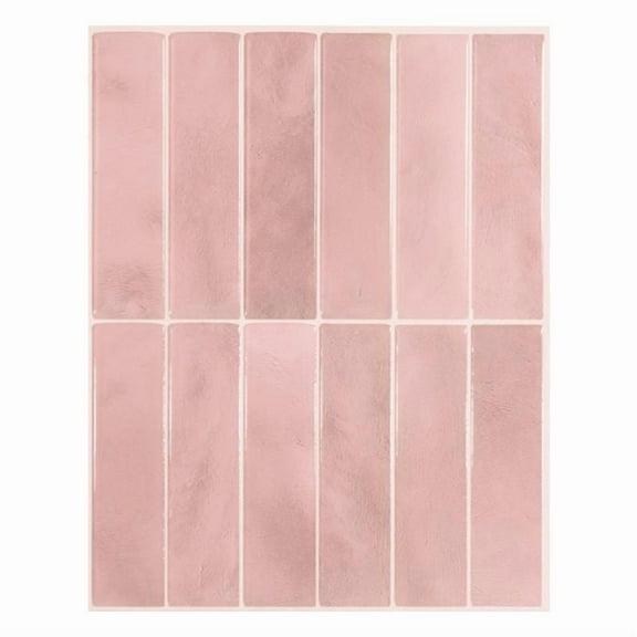 Smart Tiles Peel and Stick Backsplash, 5 Adhesive Tiles, Morocco Pink, 11.43"x9"