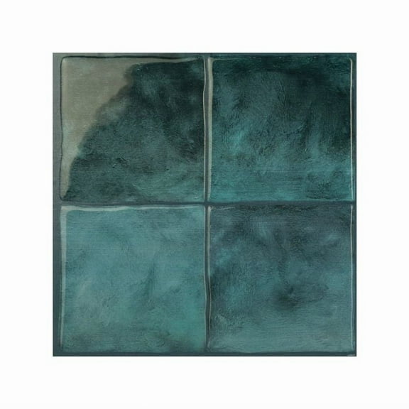 Smart Tiles Peel and Stick Backsplash, 5 Adhesive Tiles, Zellige Blue, 9"x9"
