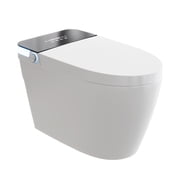 Smart Toilet with Bidet Built-In - Elongated One-Piece Design, Heated Seat, Auto Flush & Kick Sensor, Warm Water Wash, ADA Comfort Height, Night Light, LED Display, and Blackout Flush
