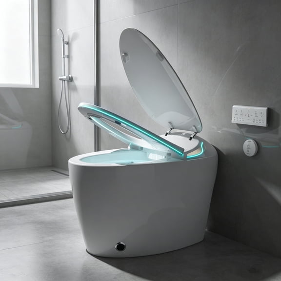 Smart Toilet, Intelligent Bidet, Auto Open/Close Lid, Heated Seat, LED Display, Warm Air Dryer, Modern Design, Perfect for Luxurious Bathrooms