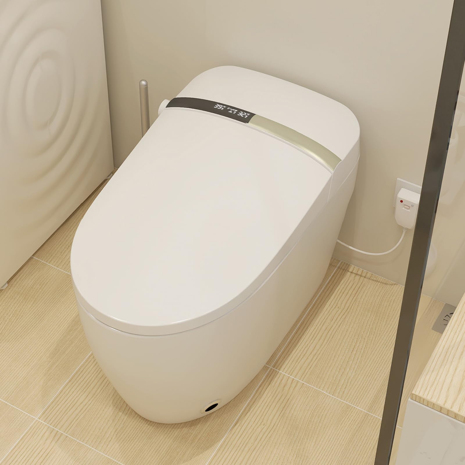 Smart Toilet with Bidet Builtin, Tankless One Piece Toilet with Remote