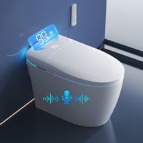 Vipbear Smart Toilet with Built-in Bidet, Bidet Toilet with Built-in 4.8L Water Tank and Heated Seat, Toilet with Auto Open Close, Dual Fulsh, Warm Water & Dryer, Voice Control, Spray fragrance