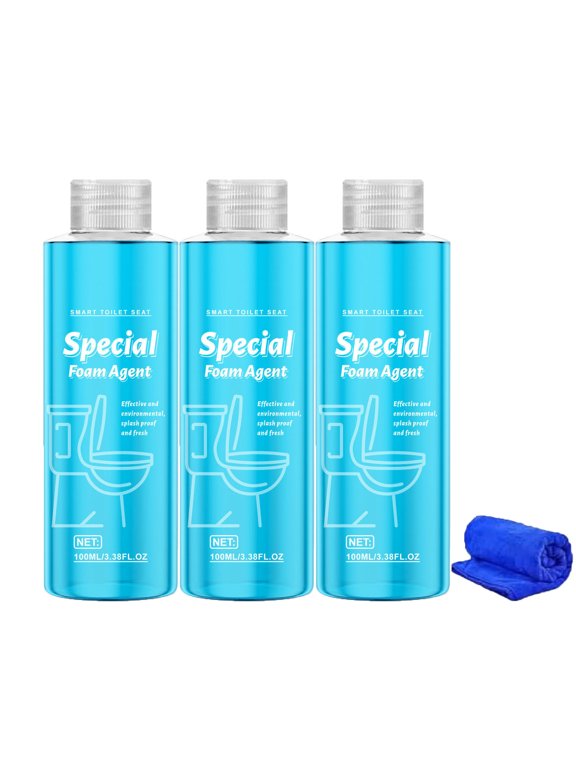 Smart Toilet Foaming Shield for Toilet Bowl Cleaner Liquid Splash Control Deodorizing Foam Agent Stain-Resistant Easy Cleaning for Fresh Bathroom 3 Pcs