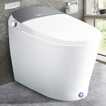 Smart Toilet,Off-seat Auto Flush,Heated Seat,Warm Wash, Warm Dryer, Tankless Bidet Toilet for Bathrooms