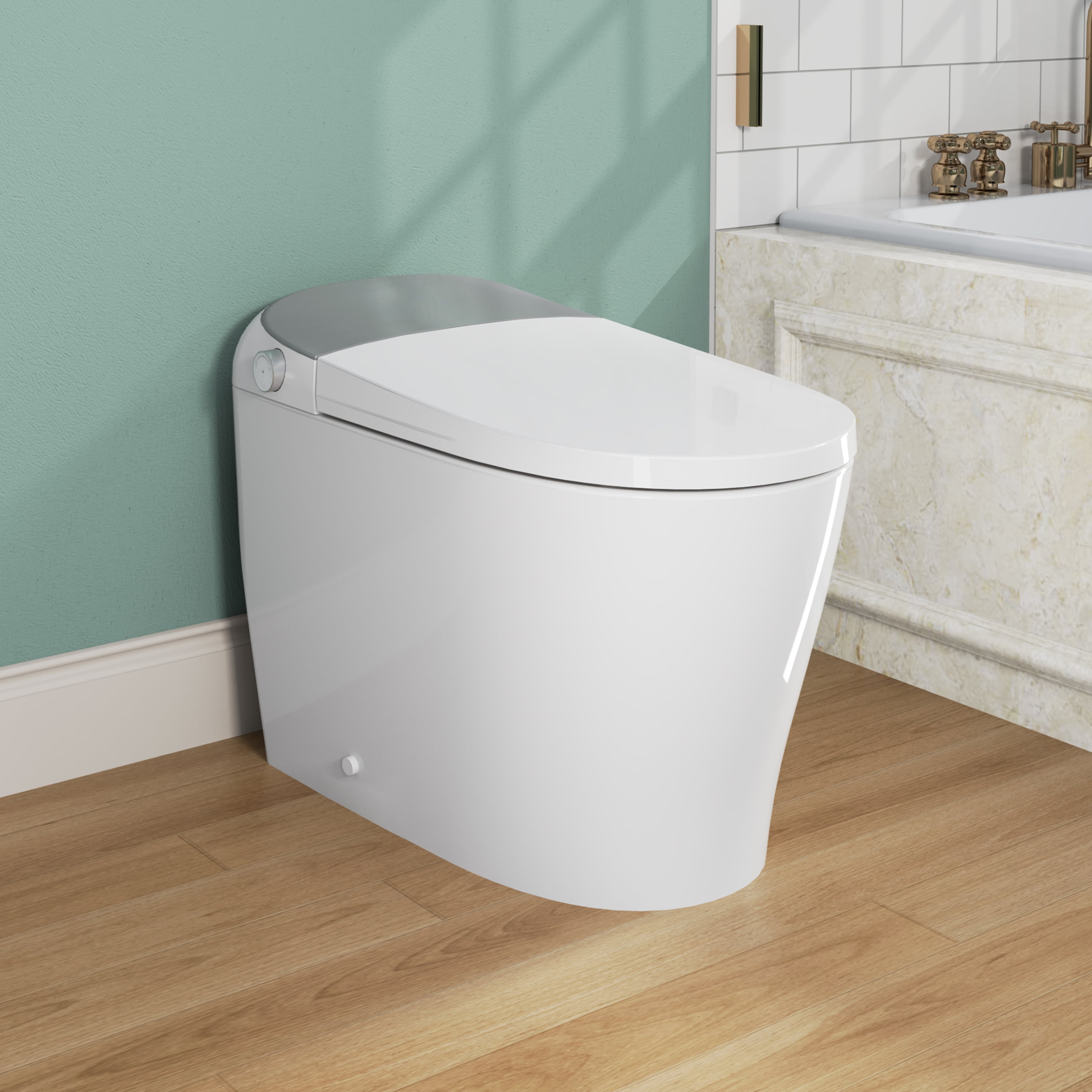 Smart Toilet with Automatic Flush and Heated Toilet Seat, One