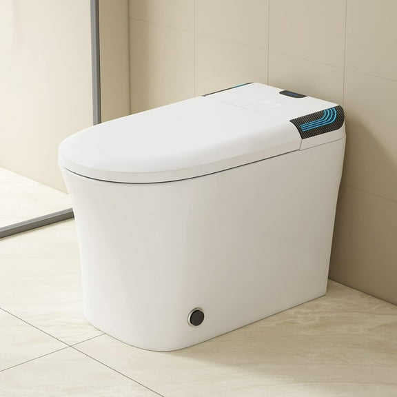Smart Toilet with Bidet Built-in, Bidet Toilet with Heated Seat Smart One Piece Toilet with Intelligent Auto Open/Close,Remote Control,Auto Flush