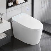 Smart Toilet with Heated Seat, Foot Sensor Auto Flush, One Piece Toilet for Bathroom, Electric Tankless Toilets with Night Light, LED Display.