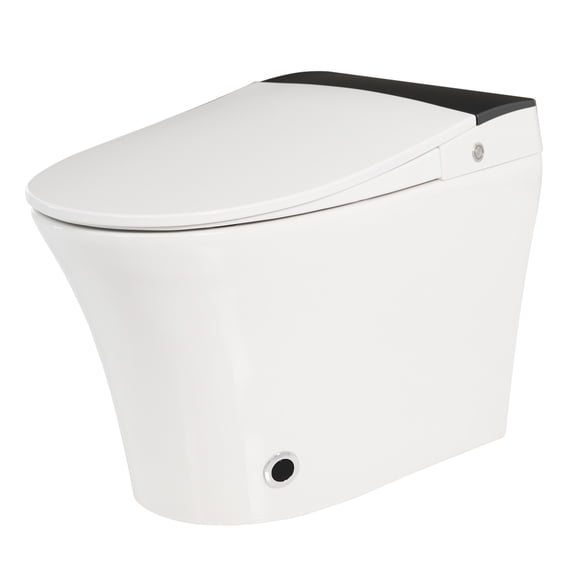 Smart Toilet with Heated Seat - Tankless One-Piece Design with Foot Sensor Flush & Night Light