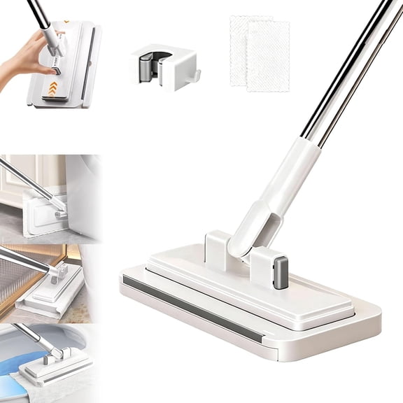 The Smart Tooth-Grip Mop, 2026 New Zero Touch Snap Grip Mini Mop Includes Clip and 2 Absorbent Cloths, Automatic Gripping Lazy Mops Use Any Old Cloth, for Walls, Floors, Ceilings (20Pcs Clothes)