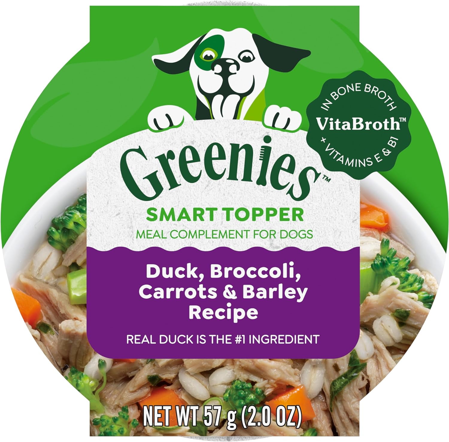 Smart Topper High Protein Wet Mixin for Dogs, Duck, Broccoli, Carrots & Barley Recipe in