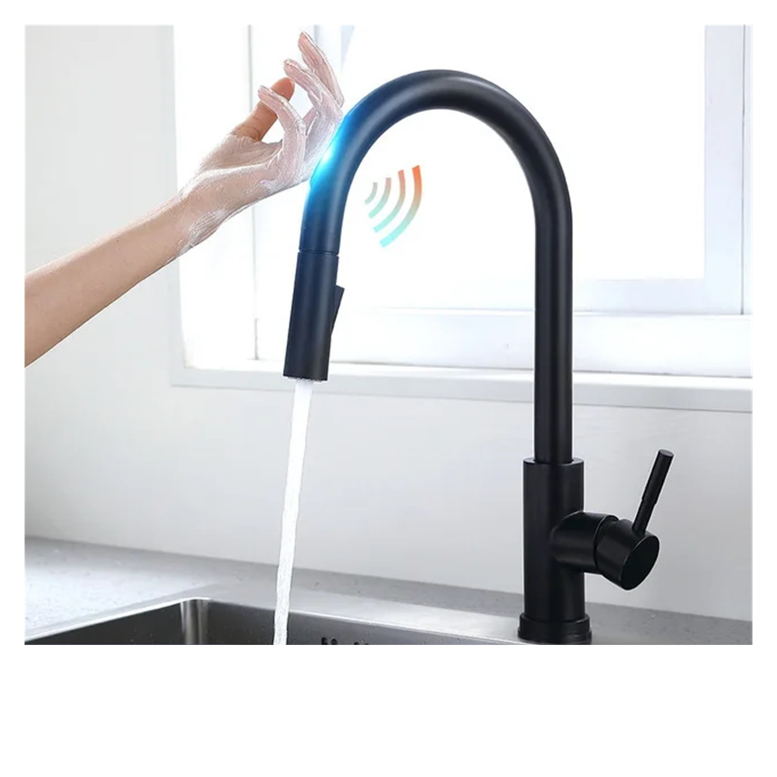 Smart Touch Kitchen Faucet,Pull Out Sensitive Sensor Mixer Tap for ...
